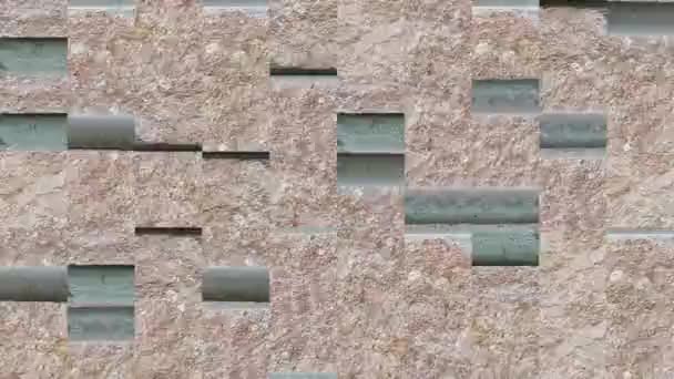 Vídeo Abstracto Texturas Mosaico Fragmentos Pared Mampostería Ladrillo Rojo Diseño — Vídeos de Stock
