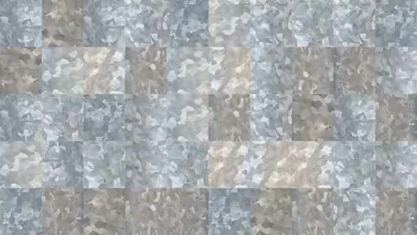 Vídeo Abstracto Las Texturas Mosaico Los Elementos Chapa Gris Ondulada — Vídeo de stock