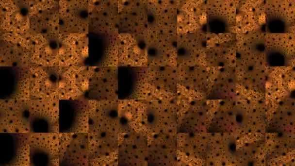 Vídeo Abstrato Texturas Mosaico Fragmentos Uma Imagem Fractal Esponjosa Vermelha — Vídeo de Stock