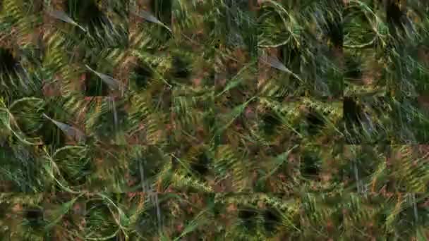 Abstracte Video Van Mozaïektexturen Van Fragmenten Van Een Groen Multi — Stockvideo