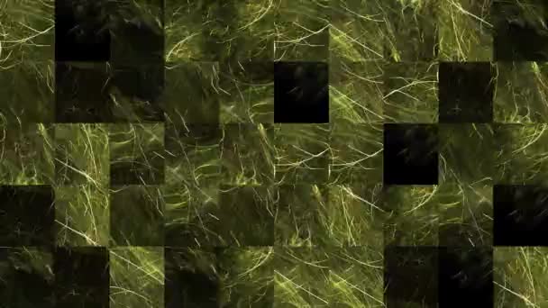 Vídeo Abstrato Texturas Mosaicas Elementos Linhas Brilhantes Verdes Imagem Fractal — Vídeo de Stock