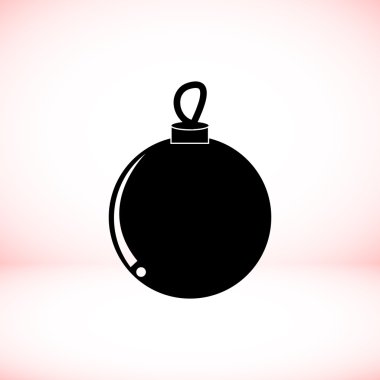 Noel topu simgesi, vektör illüstrasyonu. 