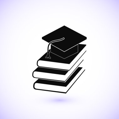 kitap ve öğrenci vektör simgesi, vektör çizim.