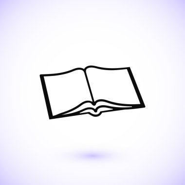 Kitap simgesi aç, vektör illüstrasyonu.