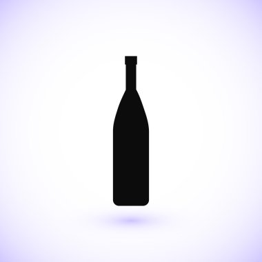 Şarap şişesi sembol simge vektör çizim. 