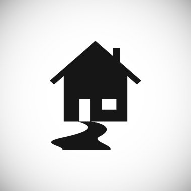 Emlak, ev ve yol simge vektör swoosh