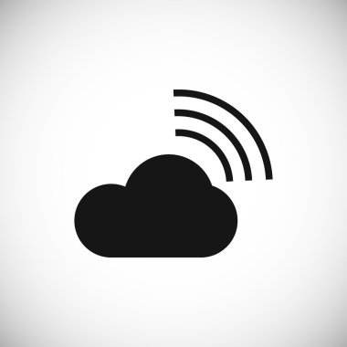beyaz üzerine siyah bulut simgesi 