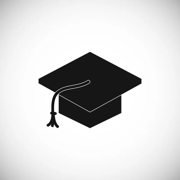 Graduation Cap Pictogram Wit — Stockvector