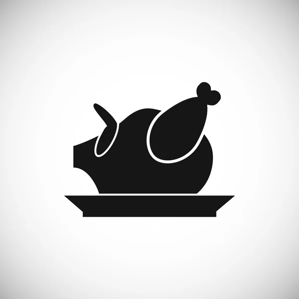 Icône Poulet Sur Blanc — Image vectorielle