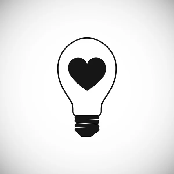 Cute Heart Light Bulb Icon — Stock Vector