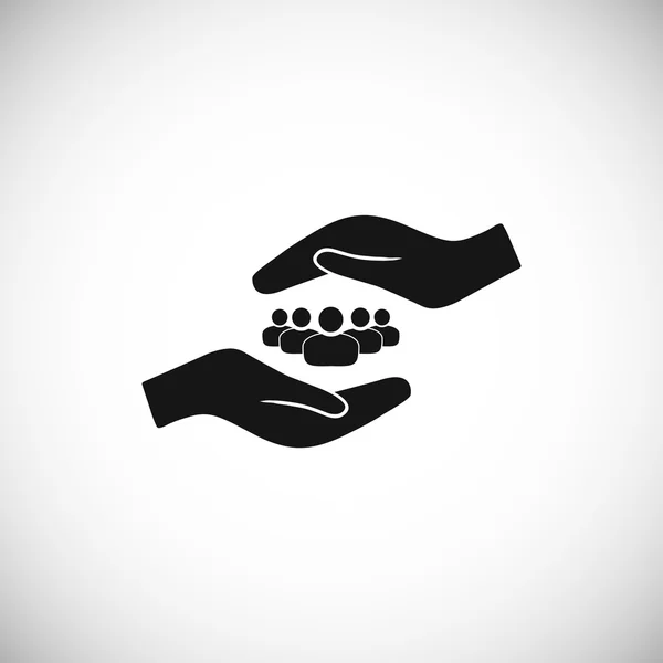 Grup insanlar ve el web simgesinin