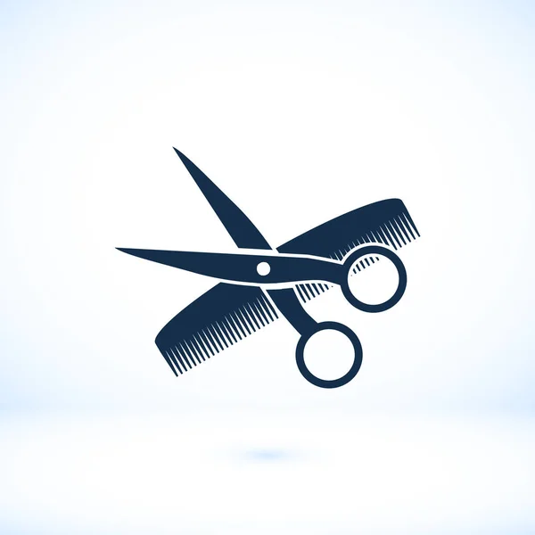 siyah makas ve çerçeve içinde beyaz zemin üzerine tarak