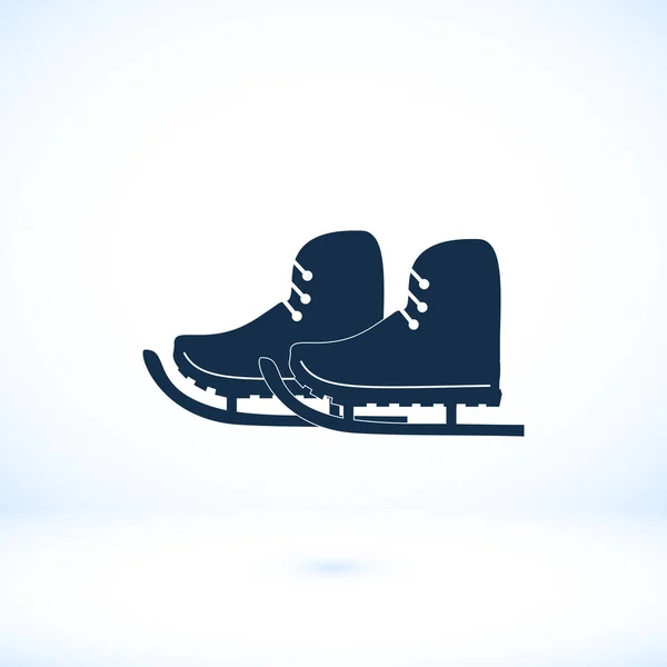 Schaatsen Pictogram Wit — Stockvector