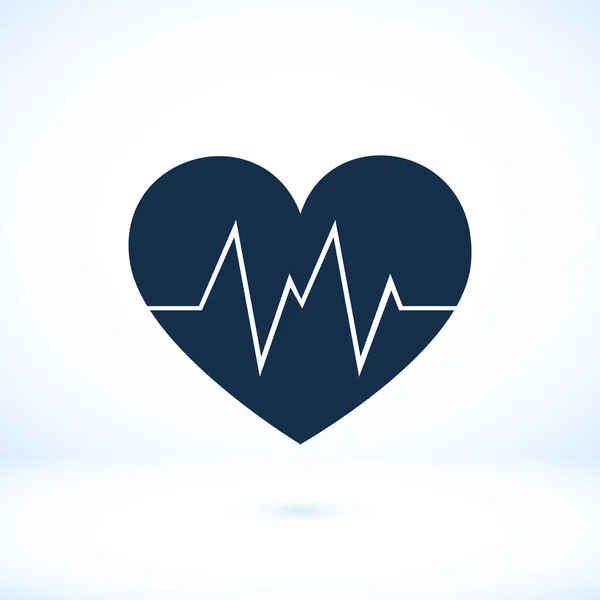 Heart Cardiogram Icon — Stock Vector