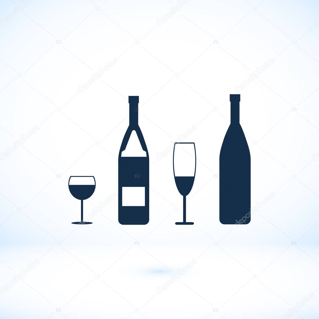 Bottles and glasses icon