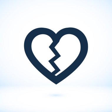 Kırık kalp simge vektör