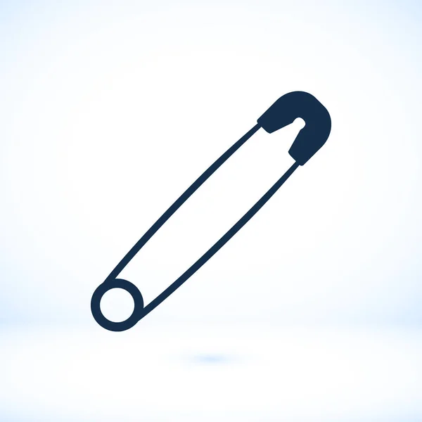 Safety Pin Icon White — Stock Vector