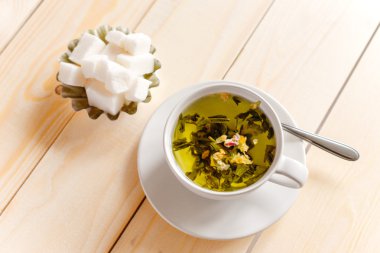 rafine şeker Kupası ile çay