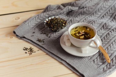 rafine şeker Kupası ile çay