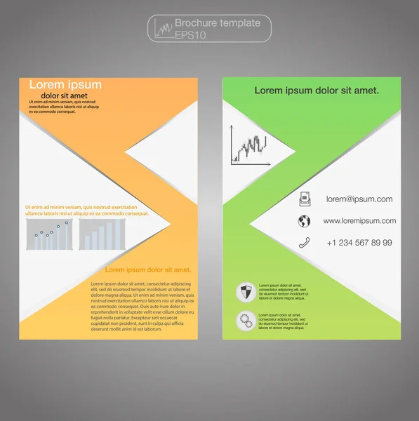 Främre och bakre broschyr sidmall. Layoutmall. Presentation abstrakt bakgrund för företag. — Stock vektor