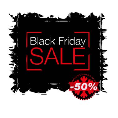 Siyah Cuma satış grunge tarzı vektör çizim.