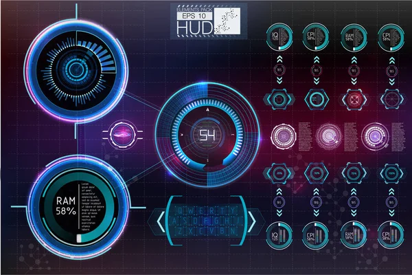 未来的なユーザー インターフェイス。Hud の背景の宇宙空間。インフォ グラフィックの要素。デジタル データは、ビジネスの抽象的な背景。インフォ グラフィックの要素. — ストックベクタ