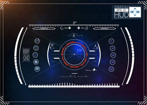 Технология, вектор, интерфейс, hud, цифровая, приборная панель, дизайн, Озил, экран, футуристический, графический, концепт, данные, иллюстрация, дисплей, пространство, фон, панель, ui, современная, технология, искушение, будущее — стоковый вектор