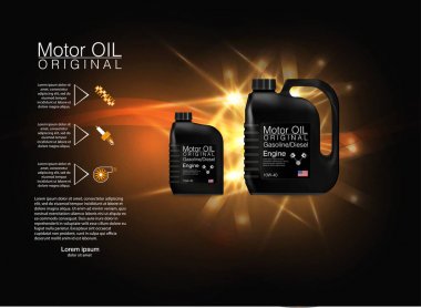 Boş plastik teneke kutu motor yağı, vektör eps10 için