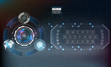 Hud elemanları, grafik! Vektör çizim. Head-up görüntüleme öğeleri Infographic öğeler için. Fütüristik Sci Fi Modern kullanıcı arabirimi.
