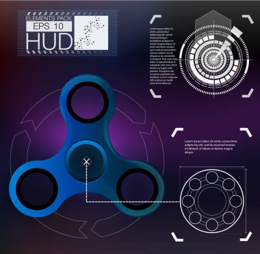 Spinner Infographic, Hud öğeleri spinner. Fütüristik kullanıcı arabirimi.