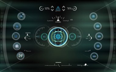 Head-up future display. Abstract HUD. Futuristic Sci Fi Modern Game User interface Set.  clipart
