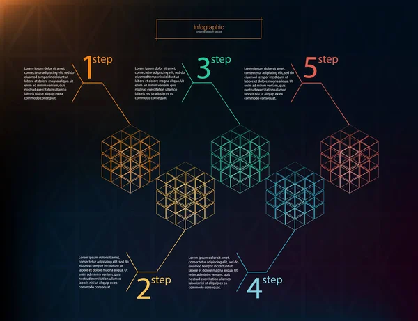 Infographic affärsidé. Vector-element för infographic. Mall infographic 5 position, steg. — Stock vektor