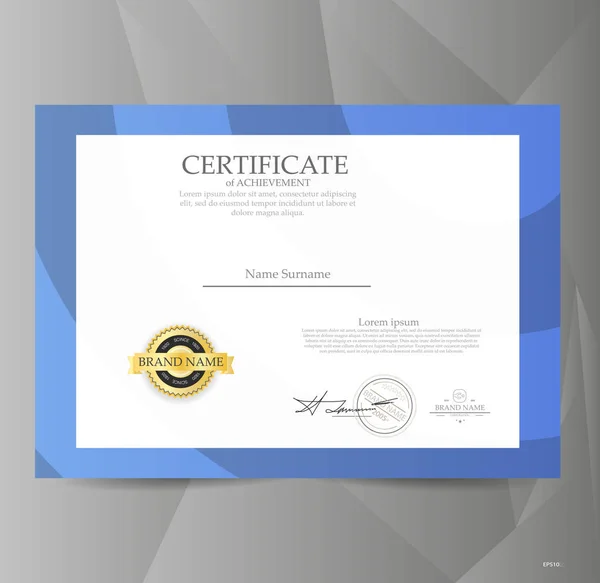 De sjabloon van het certificaat van de vector. eps10 — Stockvector