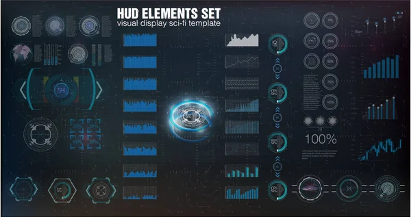 HUD Ui. Abstraktní virtuální grafické dotykové uživatelské rozhraní. Infografiku. Vektor abstraktní vědy. Vektorové ilustrace. Futuristické uživatelské rozhraní. Sky-fi Hud. Vektor eps10. — Stockový vektor