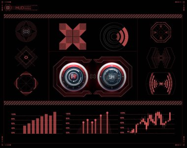 Head-up display şablonu. Gelecekteki Hud.