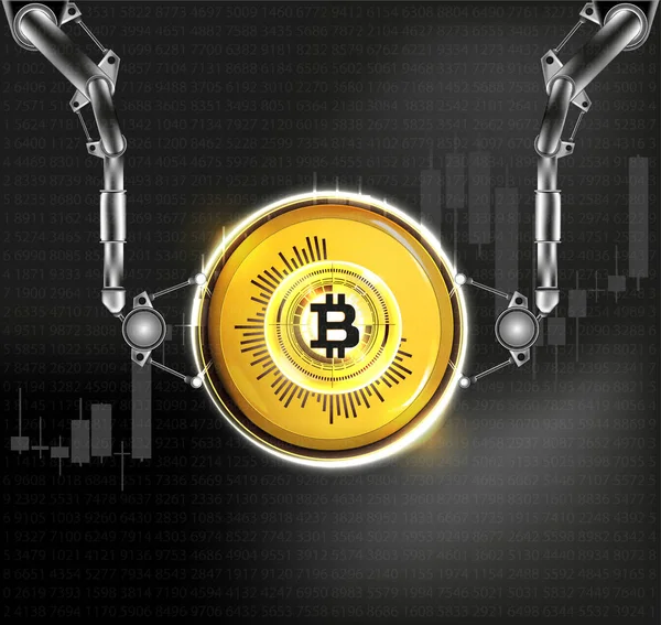 Bitcoin moneda digital de oro. ilustración vectorial . — Vector de stock
