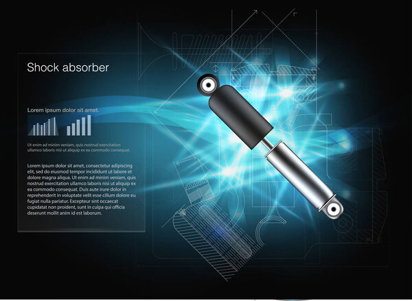 Shock absorber. Vector. EPS10.