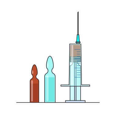 Ağrı kesici iğne vektör çizim.