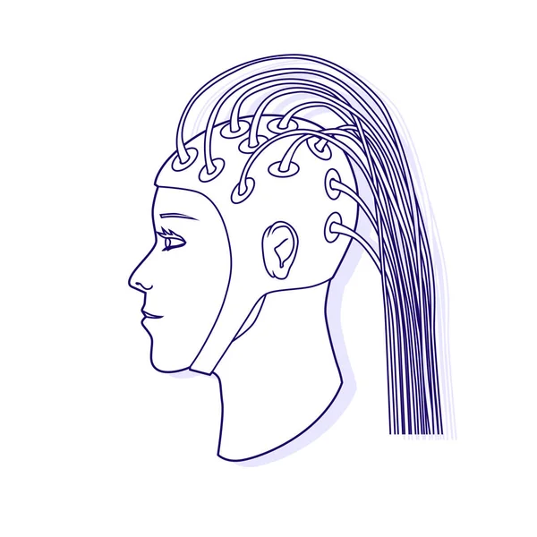 Procédure d'électroencéphalographie. EEG. Illustration vectorielle . — Image vectorielle