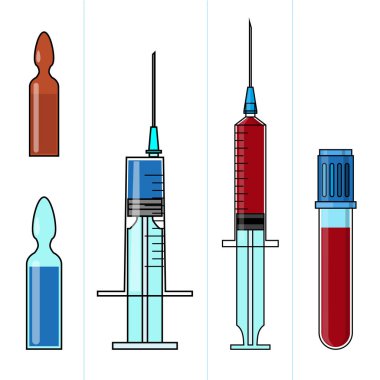 Ağrı kesici iğne vektör çizim. 