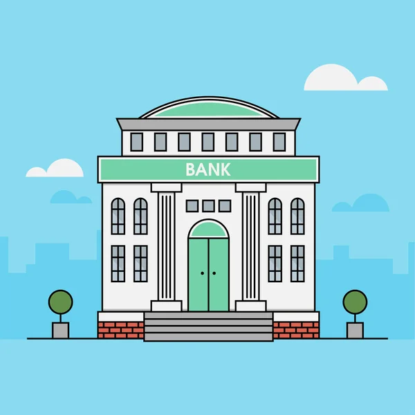 Icono de ilustración de edificio de financiación bancaria . — Vector de stock