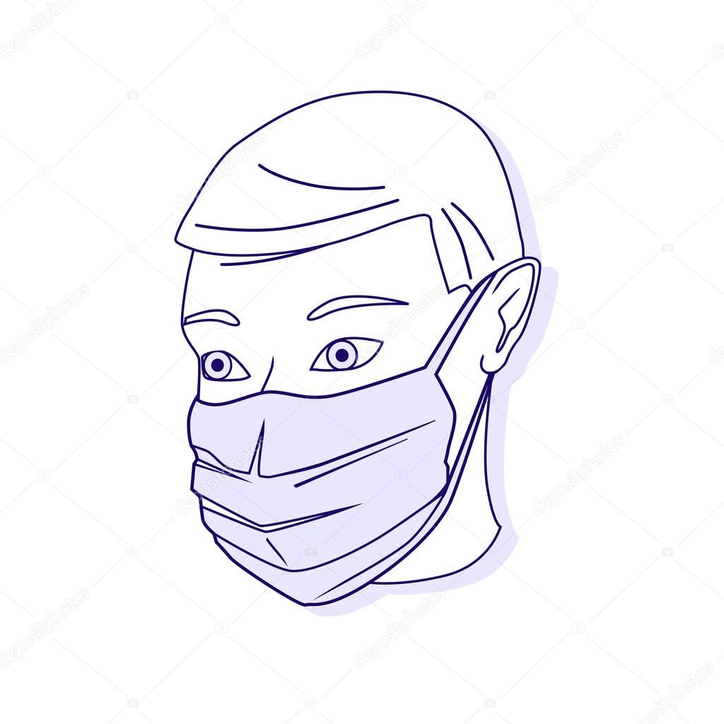 Vector illustration of medical protective shielding bandage. 
