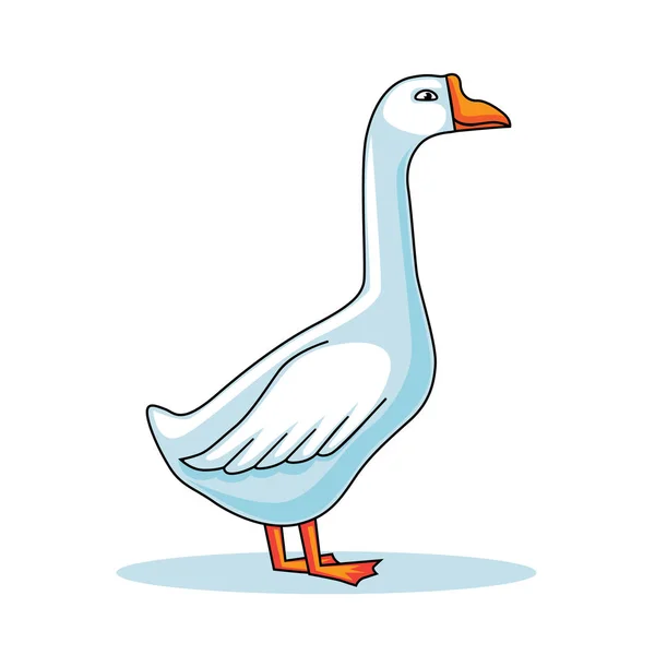 Illustratie van een schattig gans. — Stockvector