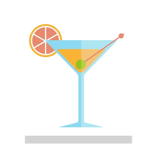 Cocktail dans un verre isolé sur fond blanc . — Image vectorielle