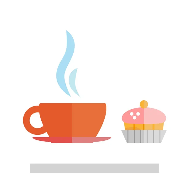 Café y pastel — Vector de stock