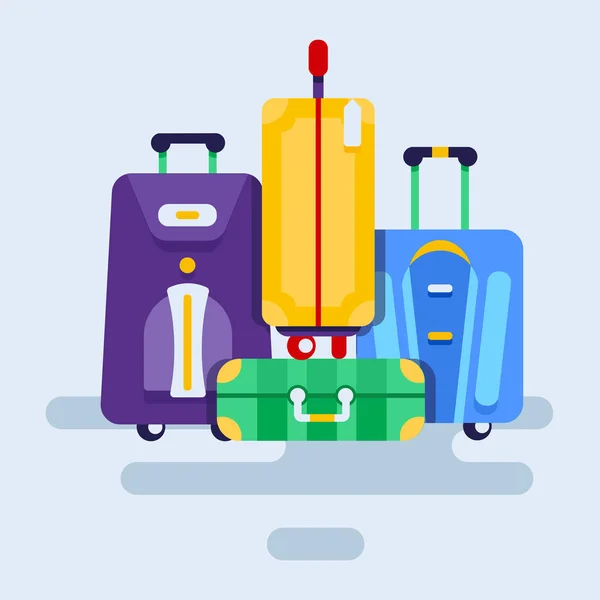 Juego de bolsas con ruedas , — Vector de stock