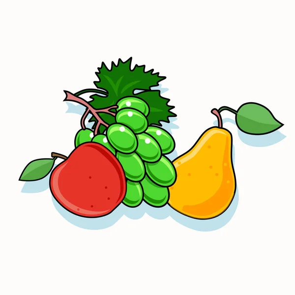 Conjunto de frutas aisladas — Vector de stock