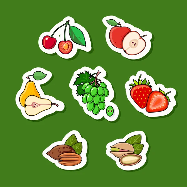 Set of fruits isolated — Stock Vector