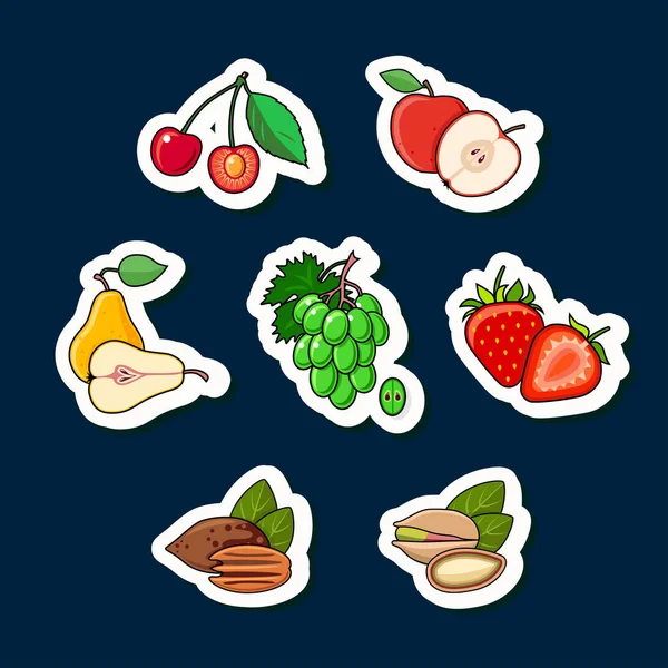 Set of fruits isolated — Stock Vector