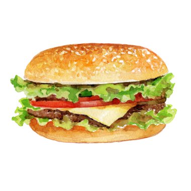 Suluboya Burger et ve peynir